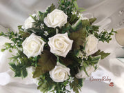 Ivory Rose Small Round Table Arrangement