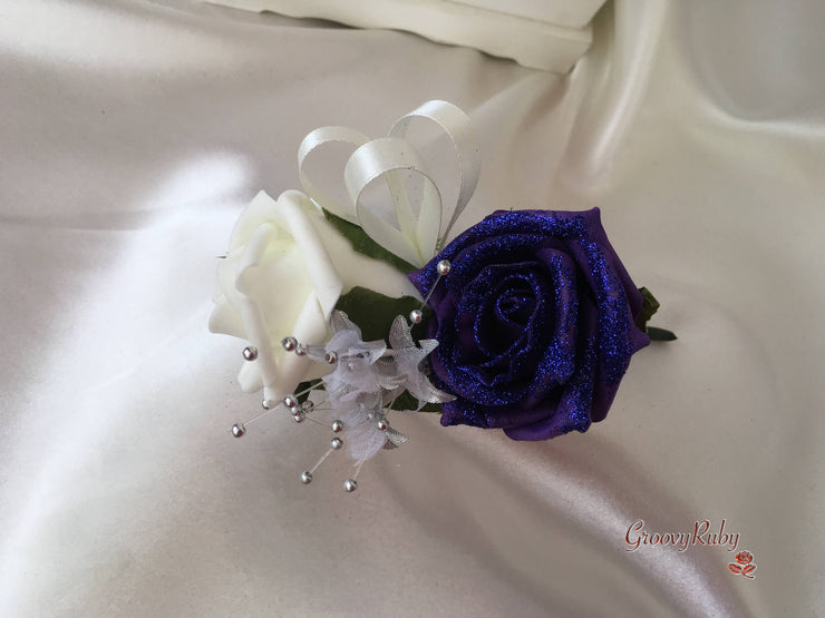 Cadbury Purple Glitter Rose With Silver Babies Breath