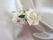 Ivory Rose Crystal With Ivory Pearl Babies Breath