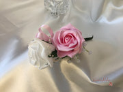 Baby Pink & Ivory Roses With Gypsophila & Pearl Sprays