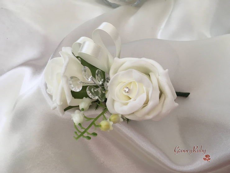 Ivory Rose & Large Calla Lily With Lily of the Valley