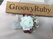 Large Ivory Foam Roses With Shades of Pink Gypsophila