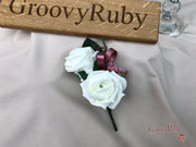 Large Ivory Foam Roses With Shades of Pink Gypsophila