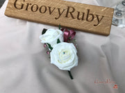 Large Ivory Foam Roses With Shades of Pink Gypsophila