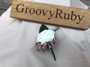 Large Ivory Foam Roses With Shades of Pink Gypsophila