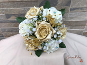 Light Gold & Ivory With Crystal