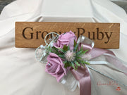 Light Pink Thistle With Foam Roses & Gypsophila