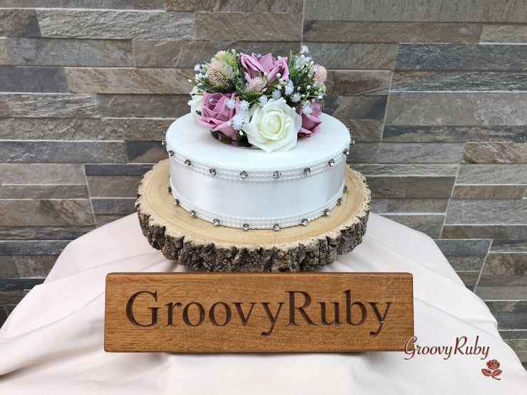 Light Pink Thistle With Foam Roses & Gypsophila