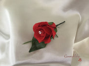 Single Crystal Rose Buttonhole - Colour of your Choice