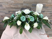 Mint Green Roses & Ivory Carnations With Calla Lily & Gypsophila