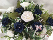 Navy & Ivory Butterfly Crystal
