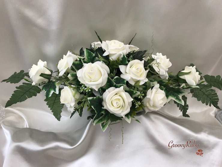Ivory Rose Table Centrepiece