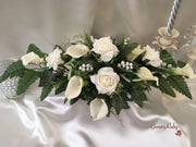 Ivory Rose & Large Calla Lily With Lily of the Valley Table Centrepiece