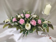 Baby Pink Rose, Lily of the Valley & Large Calla Lily With Diamante Brooch