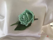 Single Crystal Rose Buttonhole - Colour of your Choice
