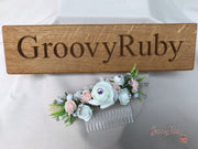 Mocha Pink Thistle With Foam Roses & Gypsophila