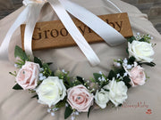 Mocha Pink Thistle With Foam Roses & Gypsophila