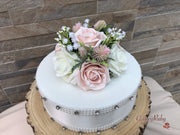 Mocha Pink Thistle With Foam Roses & Gypsophila