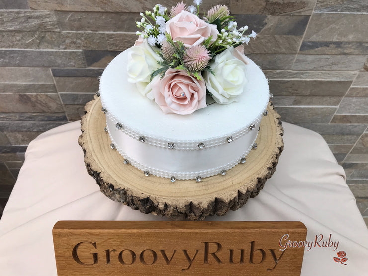 Mocha Pink Thistle With Foam Roses & Gypsophila