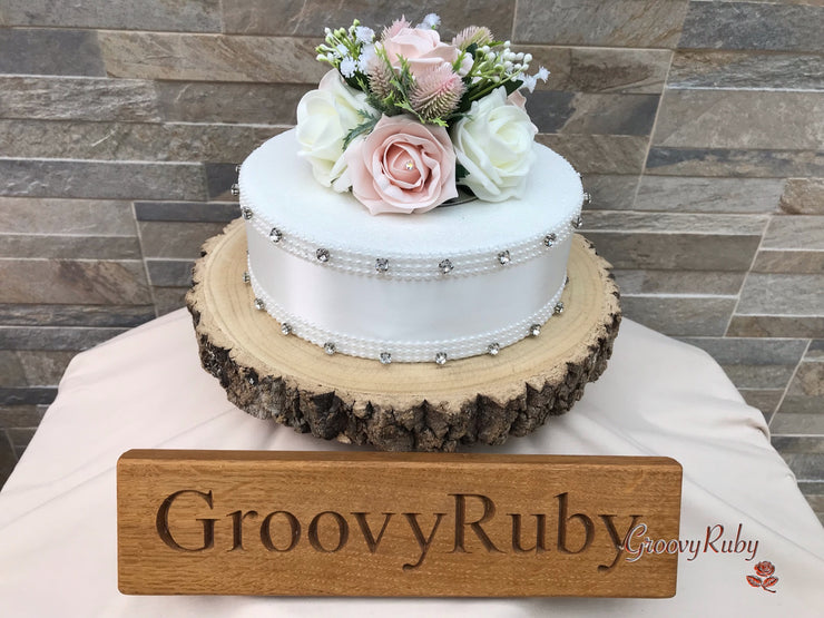 Mocha Pink Thistle With Foam Roses & Gypsophila