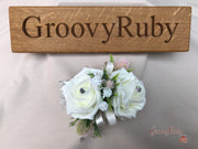Mocha Pink Thistle With Foam Roses & Gypsophila