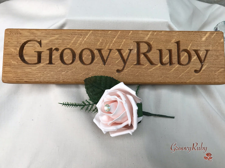 Navy & Mocha Pink Foam Roses With Victorian Embellishment