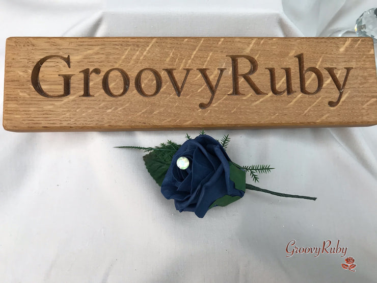 Navy & Mocha Pink Foam Roses With Victorian Embellishment