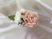 Ladies Pin On Corsage With Pearl Spray & Ribbon - Colour Combination Of your Choice