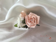 Ladies Pin On Corsage With Crystal Spray & Ribbon - Colour Combination Of Your Choice