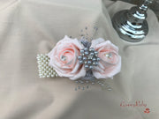 Pearl & Diamanté With Pretty Blush & Cool Silver Roses