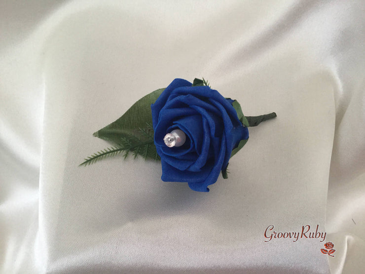 Single Pearl Rose Buttonhole - Colour of your Choice