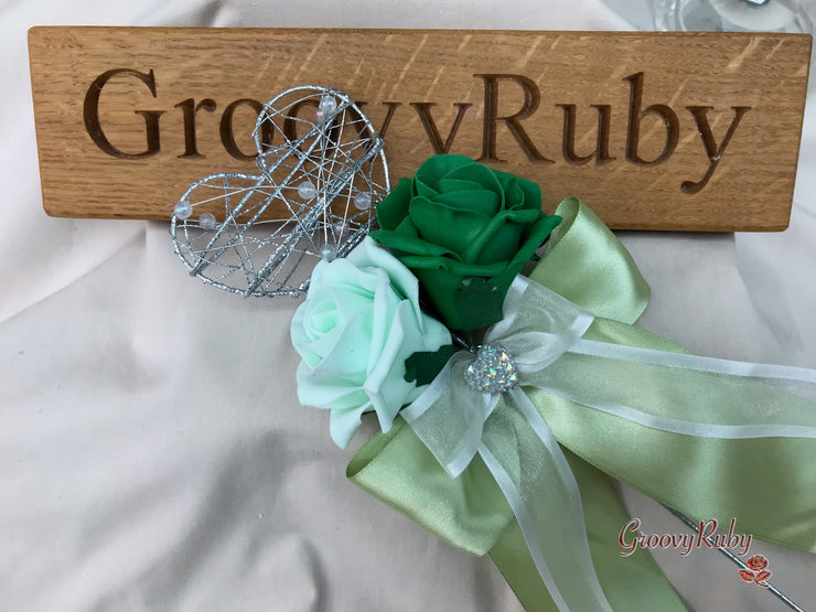 Shades of Green With Sage Ribbons