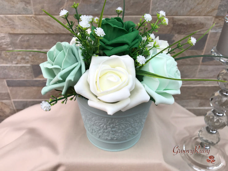Shades of Green With Sage Ribbons