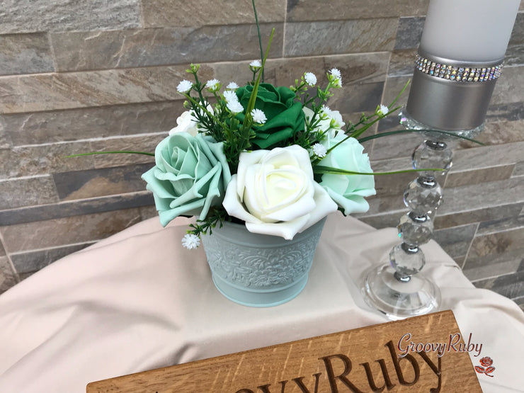 Shades of Green With Sage Ribbons