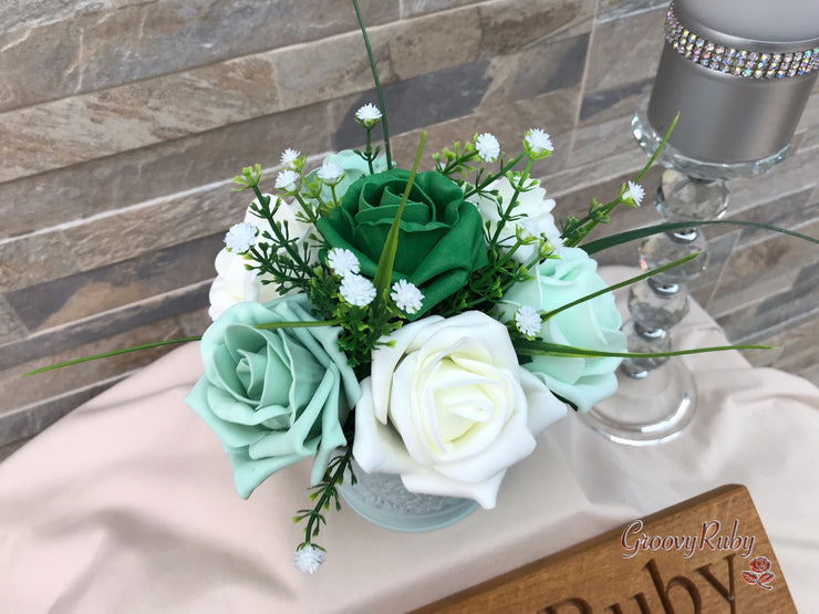 Shades of Green With Sage Ribbons