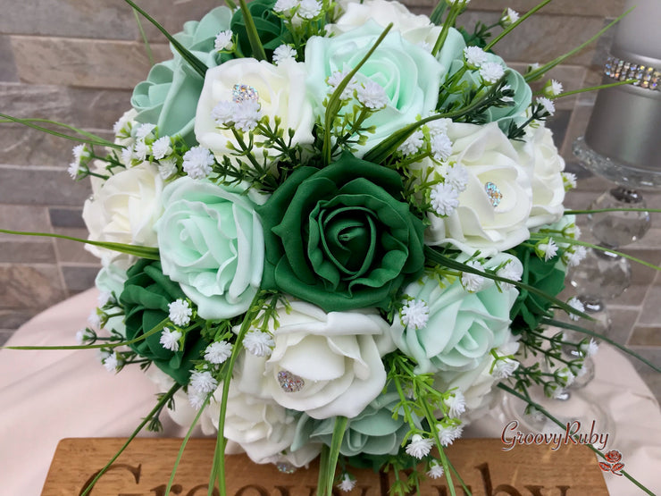 Shades of Green With Sage Ribbons