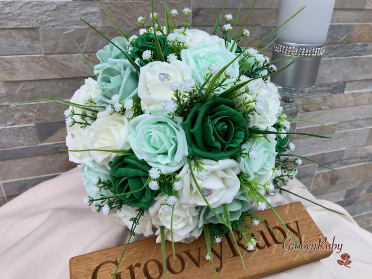 Shades of Green With Sage Ribbons