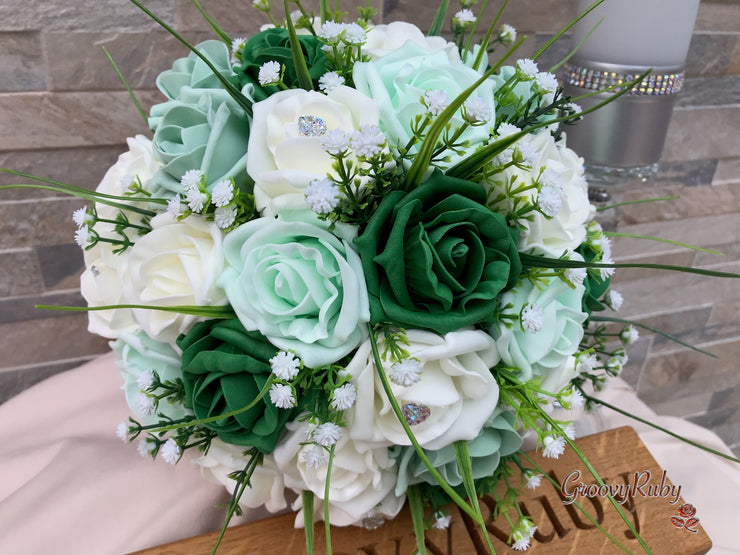 Shades of Green With Sage Ribbons
