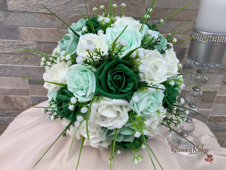 Shades of Green With Sage Ribbons