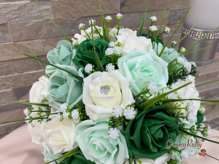 Shades of Green With Sage Ribbons