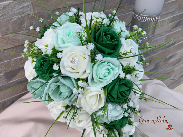 Shades of Green With Sage Ribbons