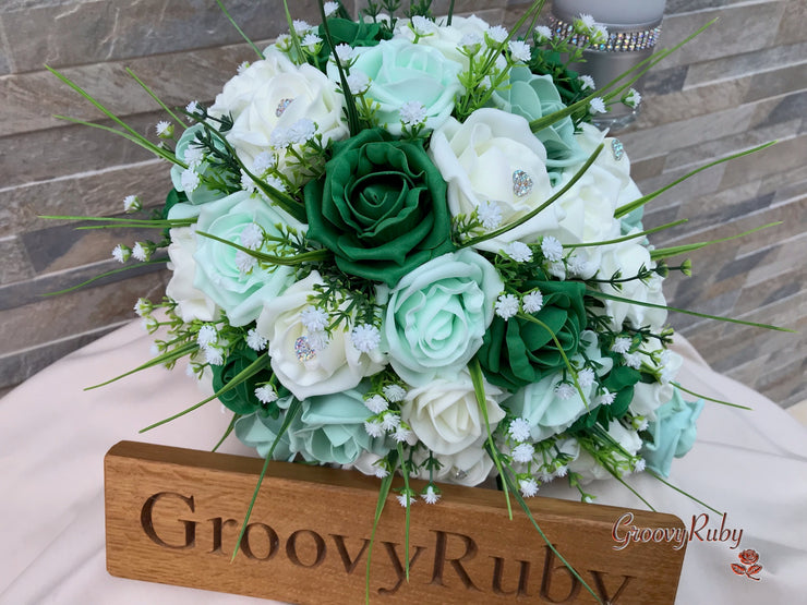 Shades of Green With Sage Ribbons
