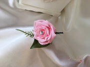 Rose Bouquets With Baby Pink Satin Diamante Flowers