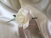 Ivory Glitter Rose, Orange Calla Lily, Burgundy Rose & Berries