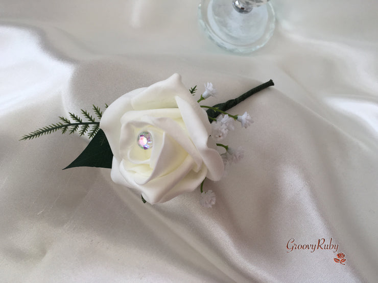 Mocha Pink Roses & Ivory Carnations With Calla Lily & Gypsophila