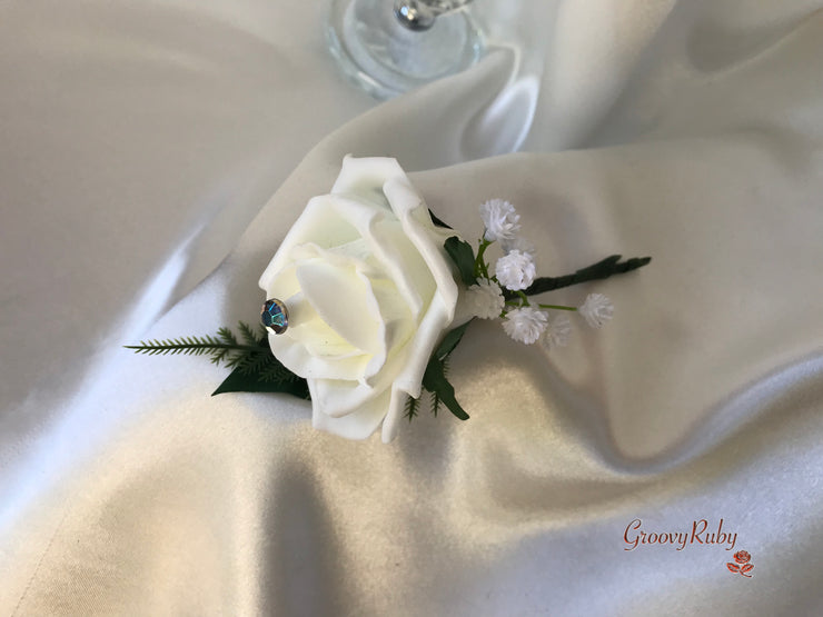 Ivory Roses & Carnations With Calla Lily & Gypsophila