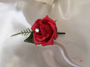 Rose Bouquets With Red Satin Diamante Flowers