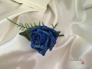 Royal Blue Glitter Roses & Large White Calla Lily