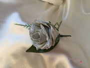 Silver Glitter & Dusky Pink Rose With Silver Babies Breath