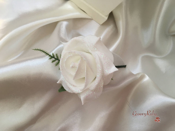 Royal Blue Glitter Roses & Large White Calla Lily